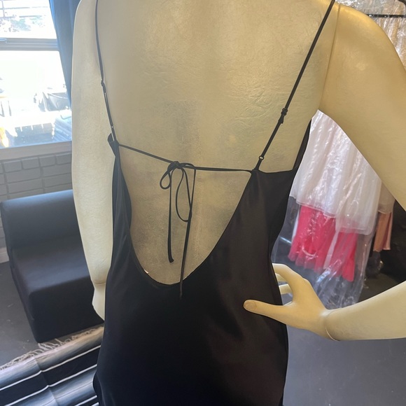 Y2K Victoria’s Secret Black Cowl Neck Silk Slip Dress - Picture 4 of 7